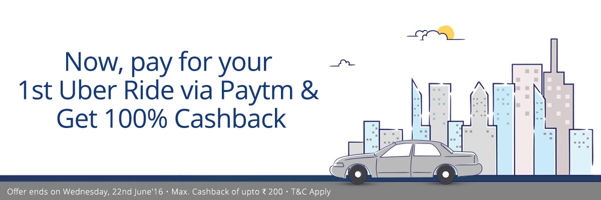 ( Loot ) Paytm – Get 100% CashBack On Your 1st Uber Ride Via Paytm