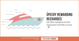 FreeCharge - Get Flat 50% CashBack on Recharge of Rs 100 or More (New Users)