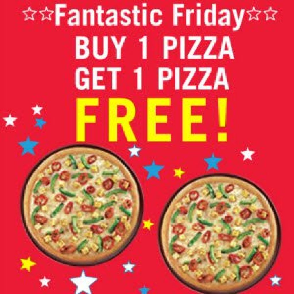 Dominos Pizza Bogo Offer - Buy 1 Get 1 Free + 20% Cashback