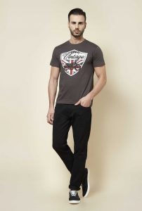 Buy Zudio Brown Crew Neck Printed T Shirt At Just Rs 100 Only - TataCliq
