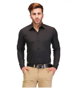 Slim Fit Formal Shirt Black