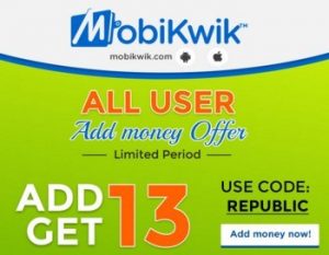 Mobikwik Wallet Rs 13 Cashback On Adding 13Rs