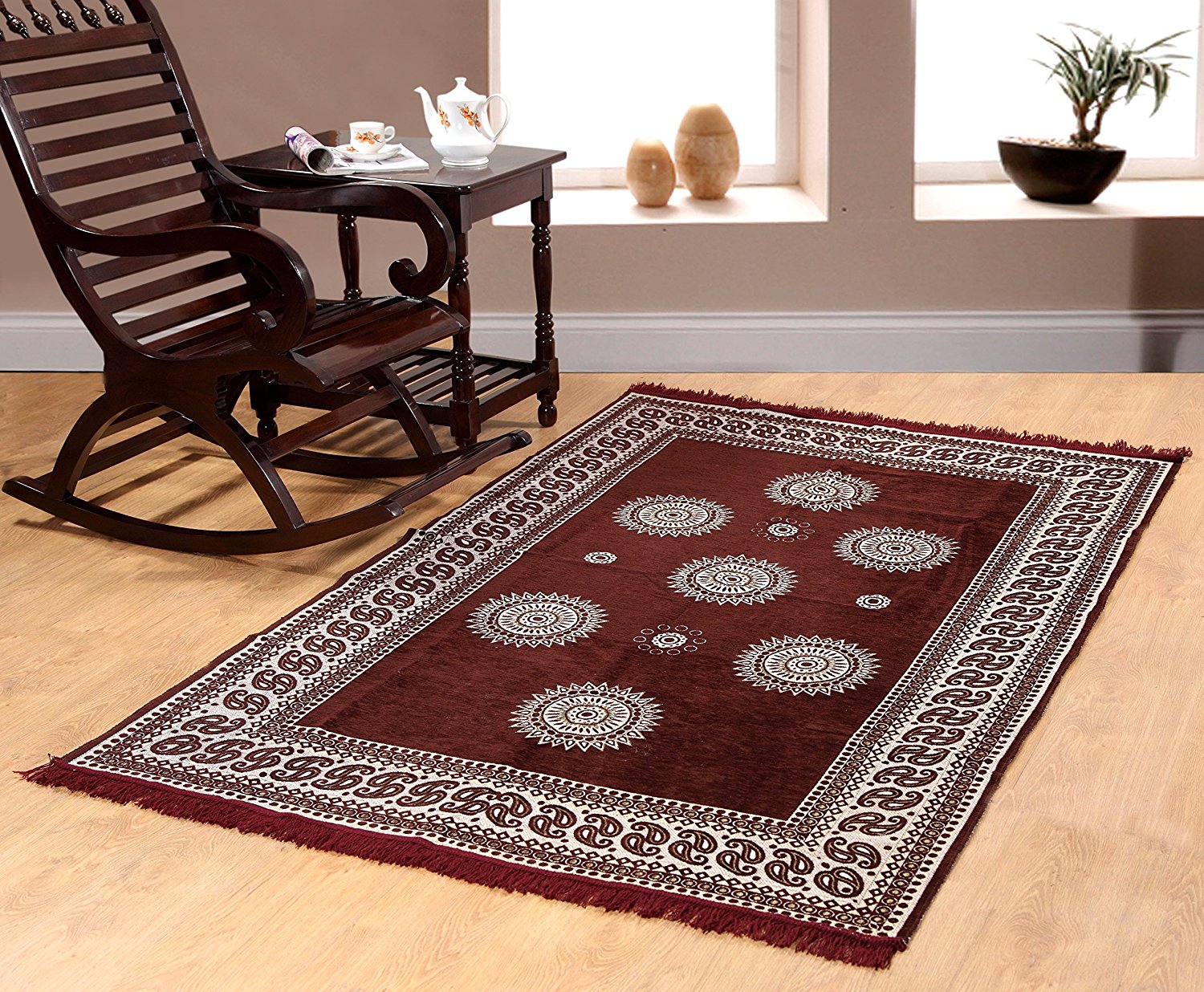 HOME ELITE Brown Coloured Ethnic Design Velvet Touch Carpet At Rs 649 Only - Amazon